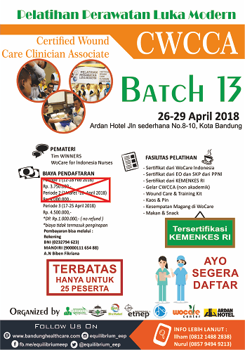 Pelatihan Perawatan Luka Modern CWCCA Batch 13