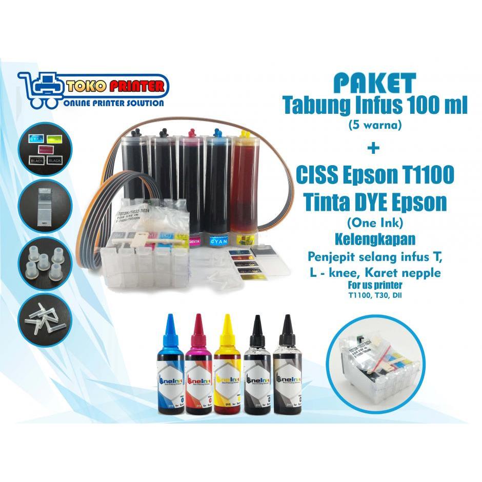Paket Tabung Infus+CISS Cartridge Epson T1100+Tinta DYE