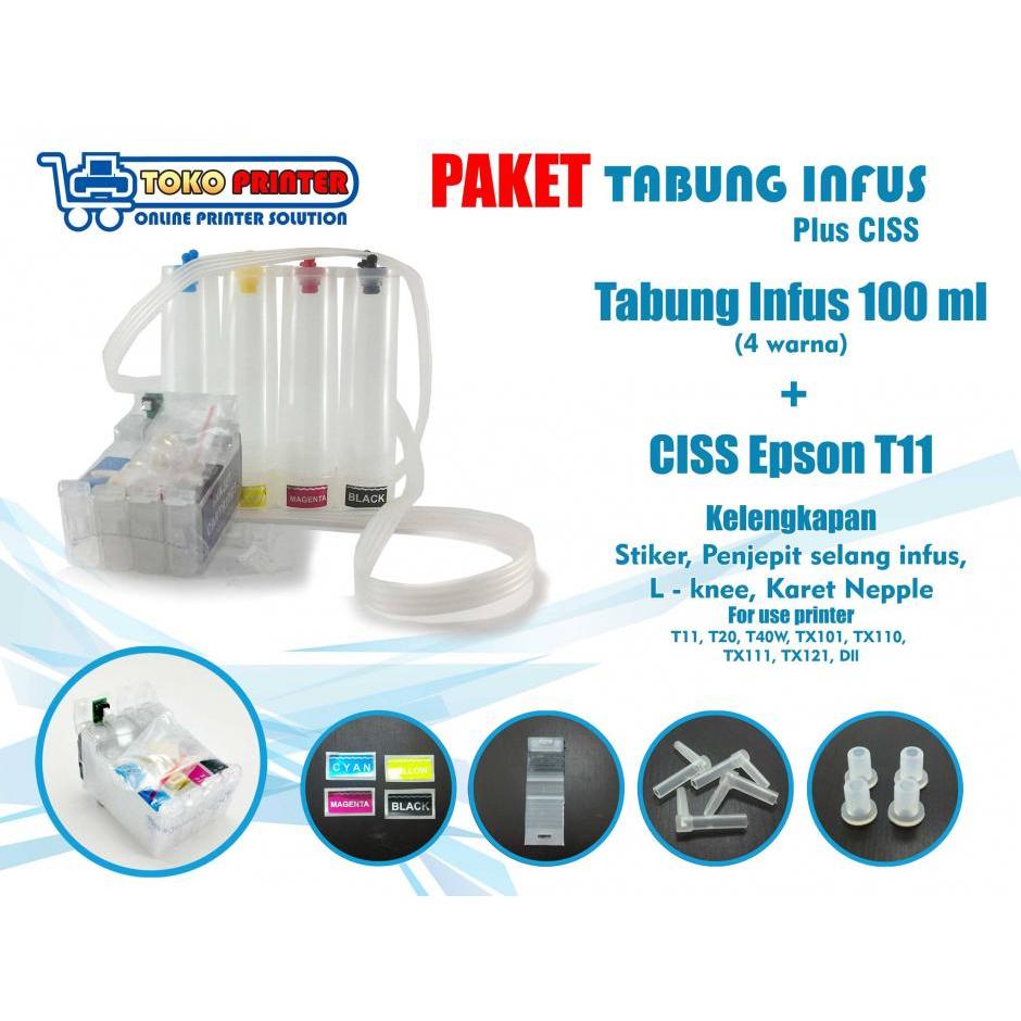 Paket Tabung Infus+CISS Cartridge Epson T11 (Kosongan)