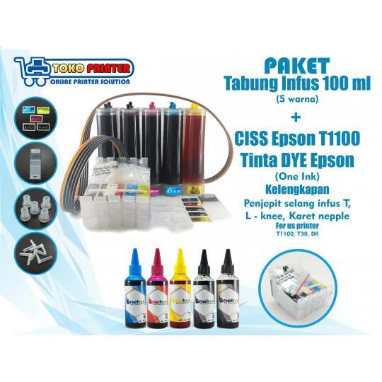 Paket Tabung Infus+CISS Cartridge Epson T30+Tinta DYE