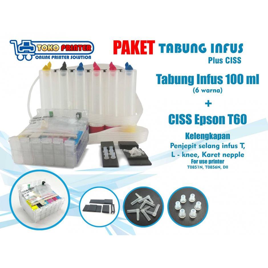 Paket Tabung Infus (Ink Tank)+CISS Cartridge Epson T60 (Kosongan)