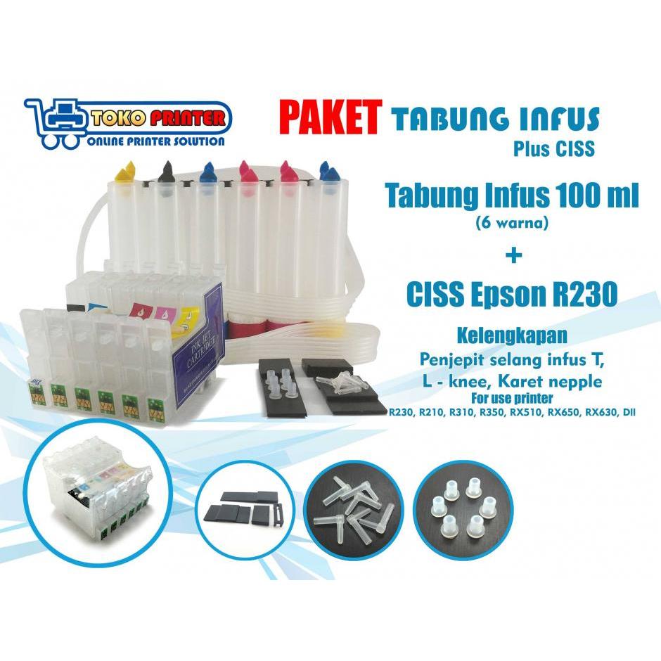 Paket Tabung Infus (Ink Tank)+CISS Cartridge Epson R230 (Kosongan)
