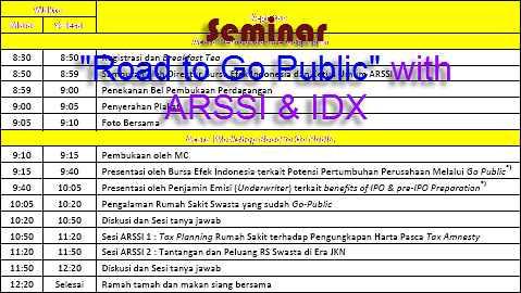 Road to Go Public with ARSSI