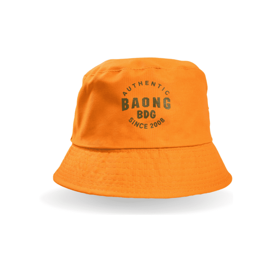 Bucket HAT BaOng ANAK Topi Bolak Balik Orange Muda Abu