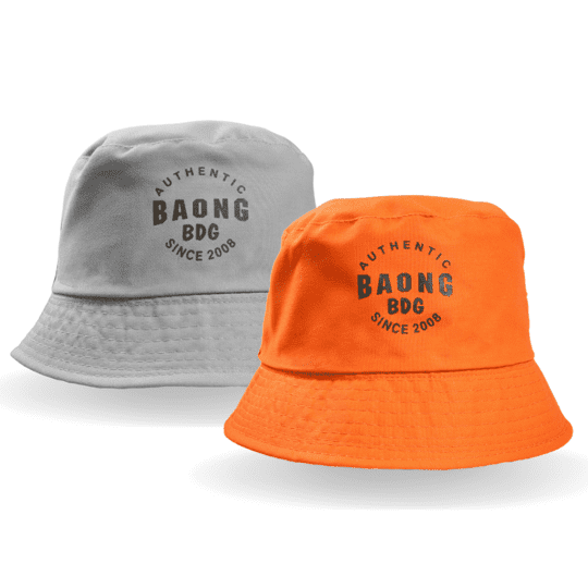 Bucket HAT BaOng ANAK Topi Bolak Balik Orange oranye jingga Abu
