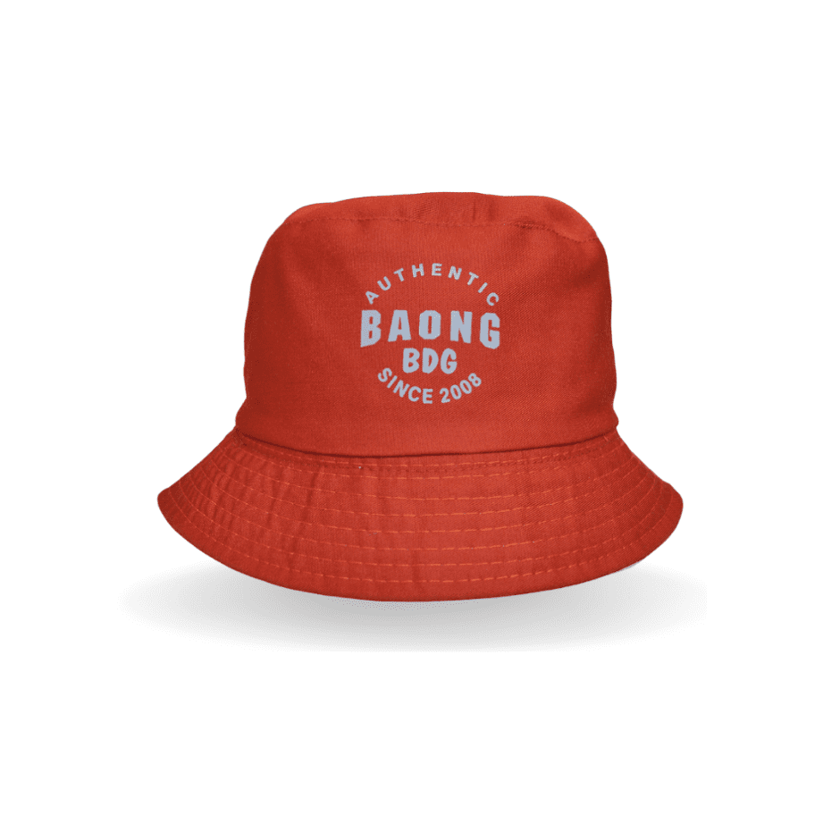 Bucket HAT BaOng ANAK Topi Bolak Balik Merah Bata Abu