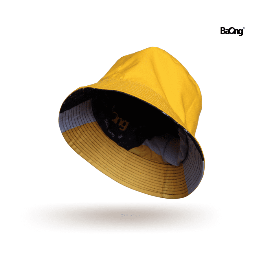 Bucket Hat BaOng Hitam Kuning (Bolak Balik)