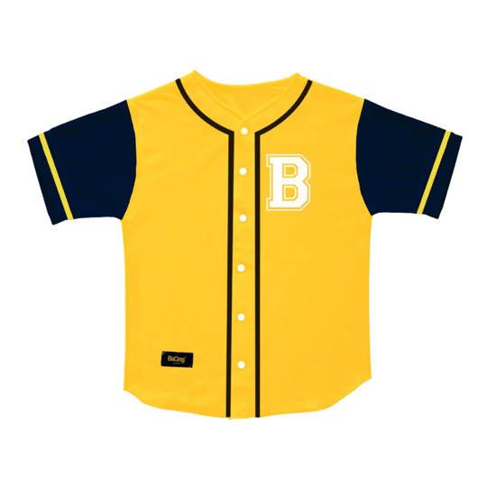 BaOng Baseball Shirt Kancing - Kuning Navy