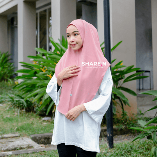 Deyli Sport Pink Blush hijab bergo olahraga Sharen Hijab