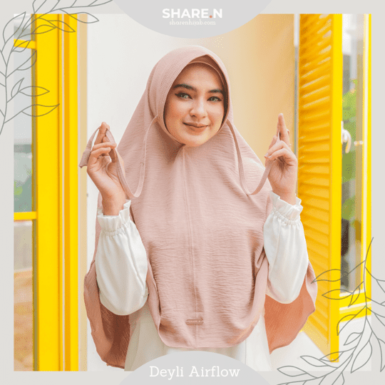 Bergo Instant Tali Crinkle Deyli Airflow Taupe by Sharen Hijab