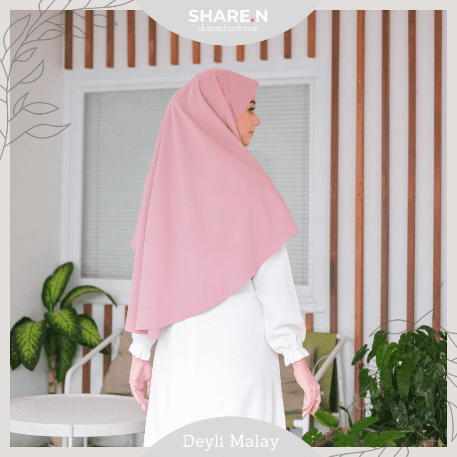 Hijab Instant Bergo Malaysia - Deyli Malay Midi Dusty Pink by Sharen Hijab