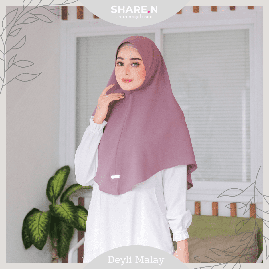 Hijab Instant Bergo Malaysia - Deyli Malay Midi Rosebrown by Sharen Hijab
