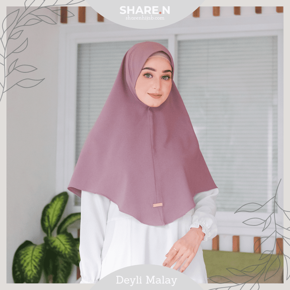 Hijab Instant Bergo Malaysia - Deyli Malay Midi Rosebrown by Sharen Hijab
