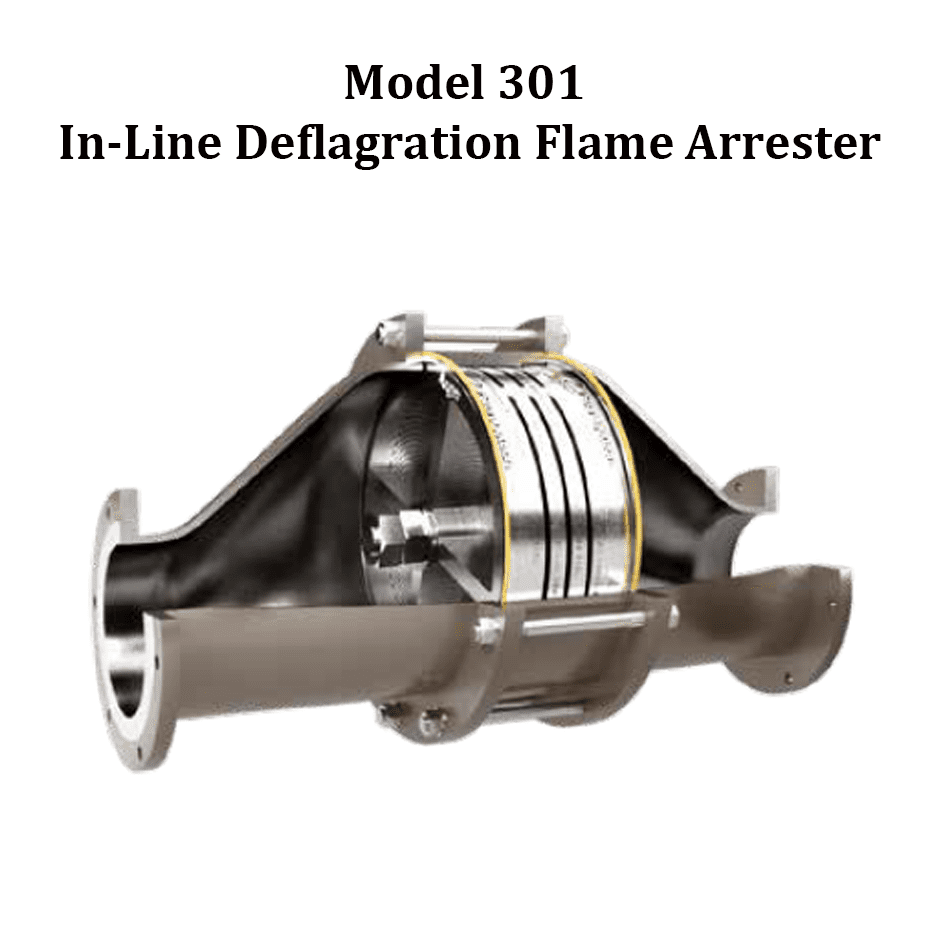 Model 301 Horizontal, In Line, Deflagration Flame Arrester