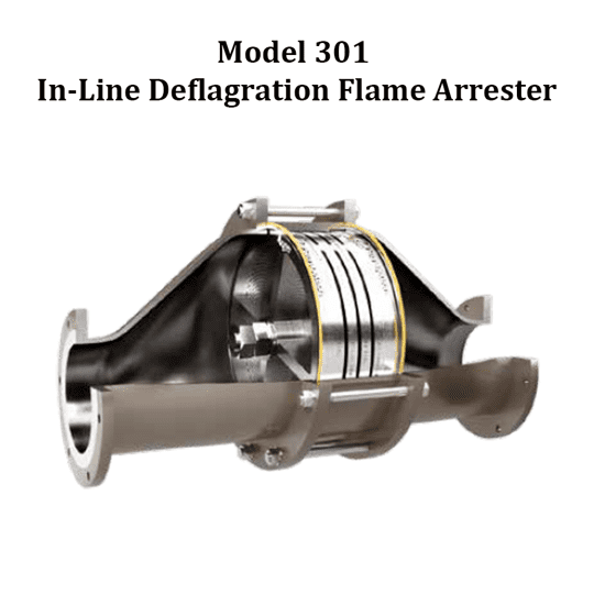 Model 301 Horizontal, In Line, Deflagration Flame Arrester