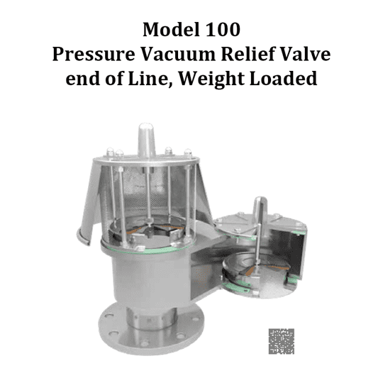 Model 100 Pressure Vacuum Relief Valve end of Line, Weight Loaded