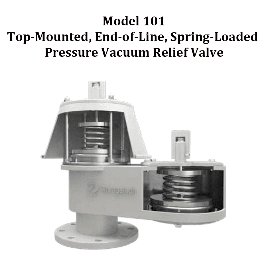 Model 101 Top-Mounted, End-of-Line, Spring-Loaded Pressure Vacuum Relief Valve