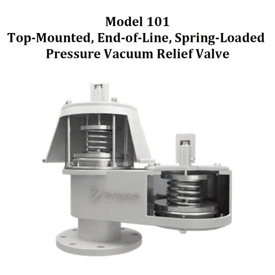 Model 101 Top-Mounted, End-of-Line, Spring-Loaded Pressure Vacuum Relief Valve