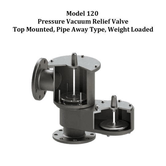 Model 120 Pressure Vacuum Relief Valve Top Mounted, Pipe Away Type, Weight Loaded