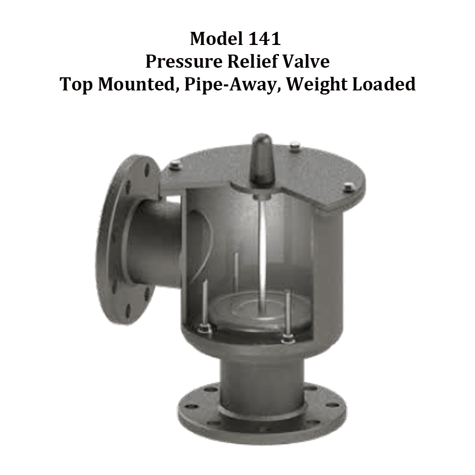 Model 141 Pressure Relief Valve Top Mounted, Pipe-Away, Weight Loaded