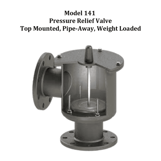 Model 141 Pressure Relief Valve Top Mounted, Pipe-Away, Weight Loaded