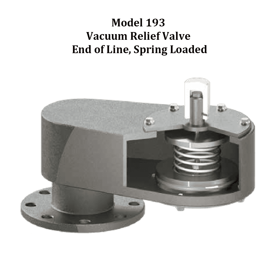Model 193 Vacuum Relief Valve End of Line, Spring Loaded