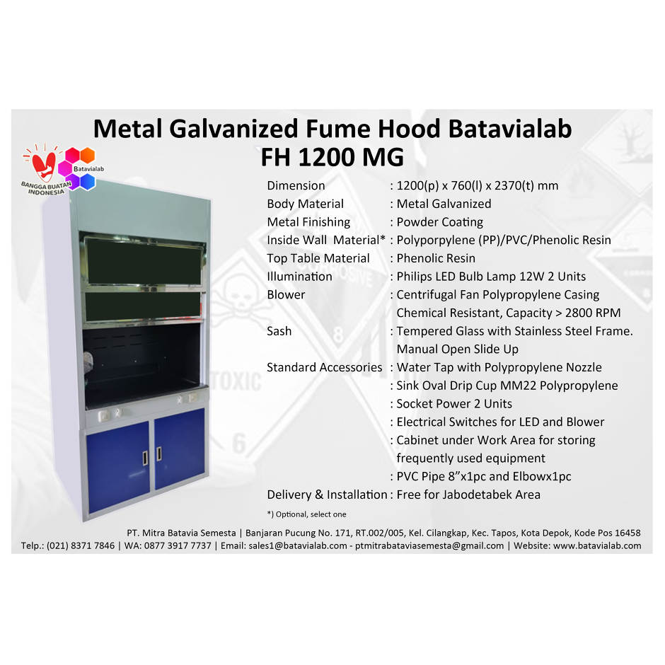 Fume Hood Metal Galvanized Batavialab