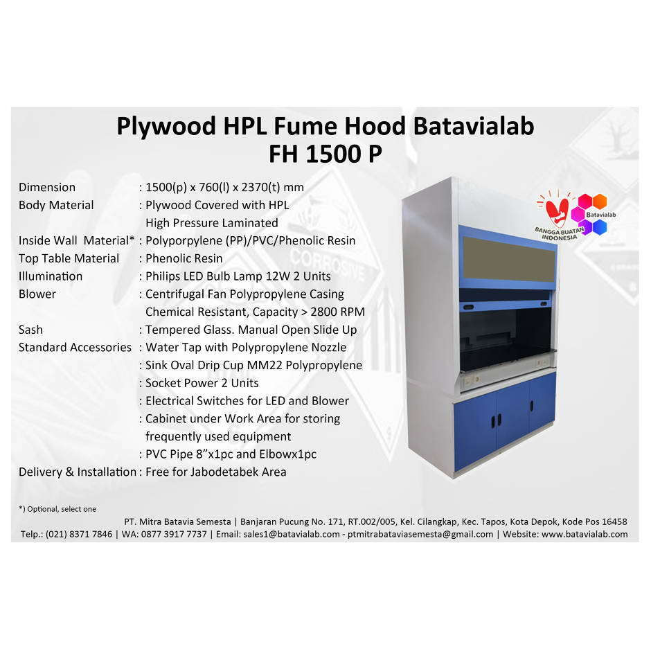 Fume Hood Plywood HPL Batavialab