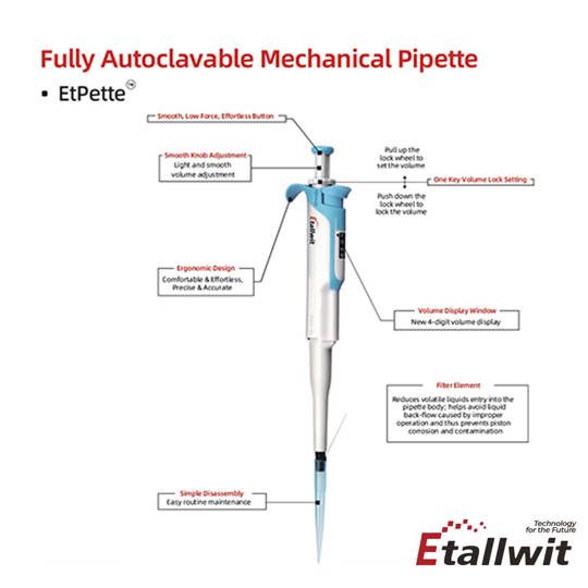EtPette Fully Autoclavable Mechanical Pipette