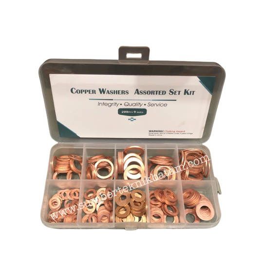 Assorted Copper Washers 200 pcs