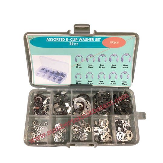 Assorted E-Clip Washer SS 304Set 200pcs