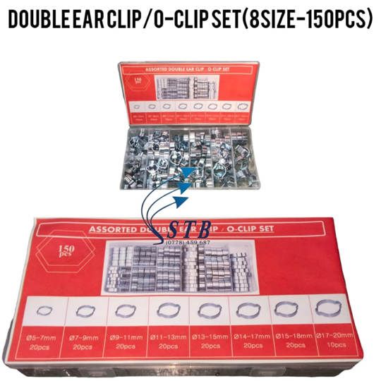 DUOBLE EAR CLIP/0-CLIP SET (8SIZE-150PCS)