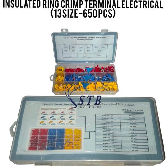 INSULATED RING CRIMP TERMINAL ELECTRICAL (13SIZE-650PCS)