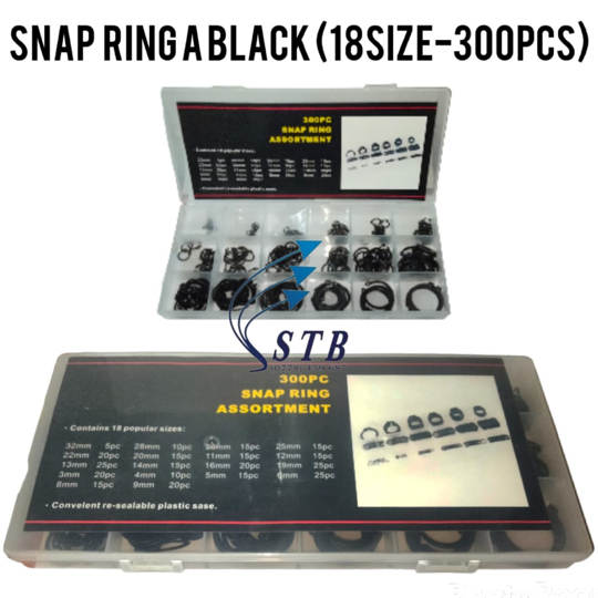 SNAP RING A BLACK (18SIZE-300PCS)