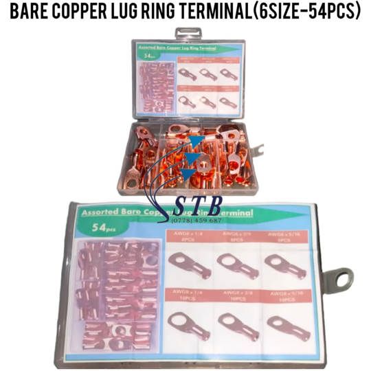 BARE COPPER LUG TERMINAL (6SIZE-54PCS)