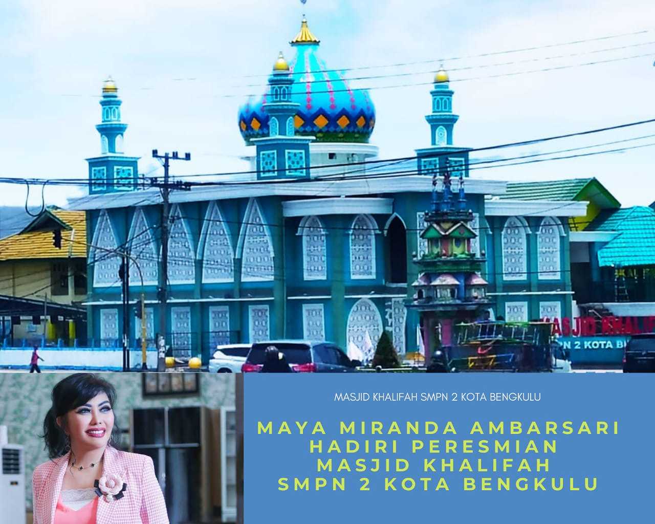 Maya Miranda Ambarsari Hadiri Peresmian Masjid Khalifah SMPN 2 Bengkulu