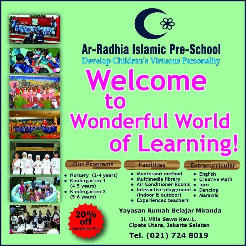 Ar Radhia Islamic School Kurikulum Internasional Montessori dengan Harga Terjangkau