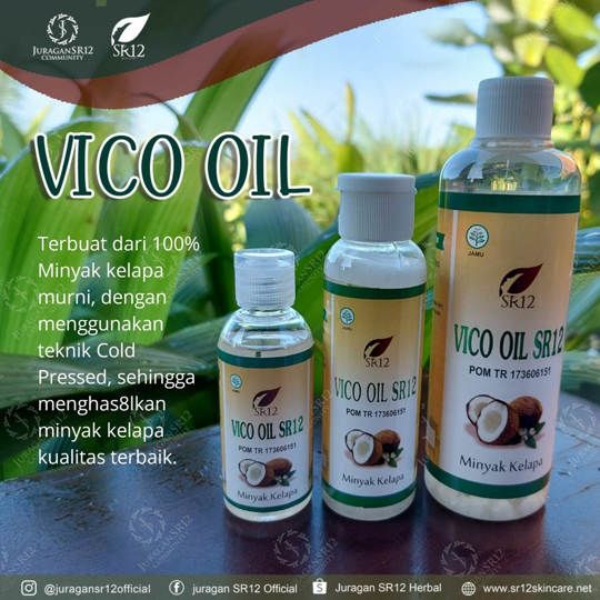 VICO OIL SR12 / VCO MINYAK KELAPA MURNI SR12 / VICO VIRGIN COCONUT OIL 60ml/ 100ml/ 250ml/ 100 Kapsul / IMUN BOOSTER !!