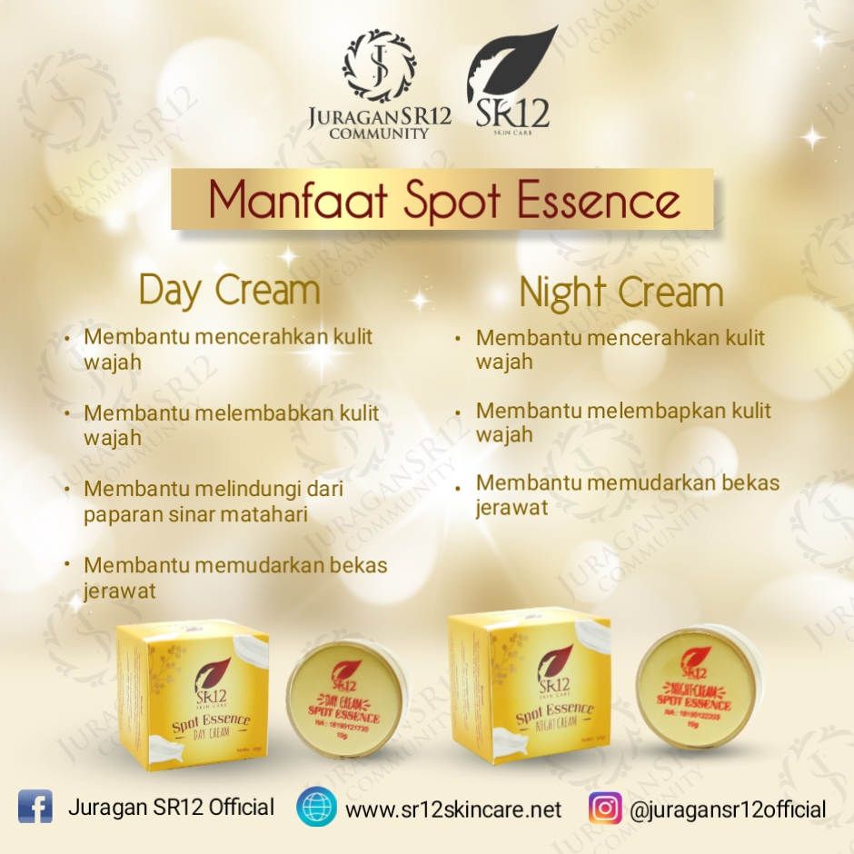 PENGHILANG BEKAS JERAWAT,FLEK HITAM,NODA WAJAH SPOT ESSENCE DAY SR12 BPOM