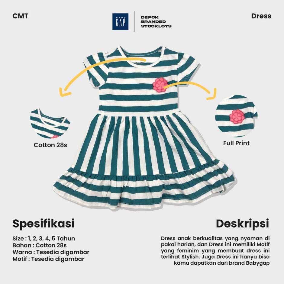Distributor Dress Baby GAP Anak FullPrint Harga Murah 03