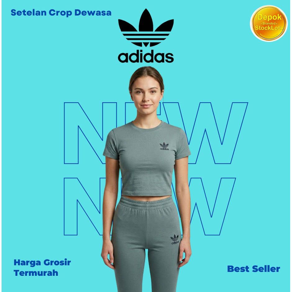 SETELAN CROP DEWASA ADIDAS