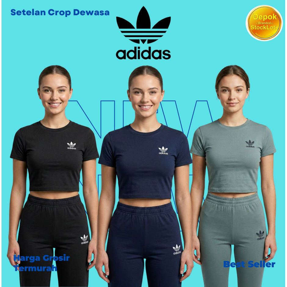 SETELAN CROP DEWASA ADIDAS