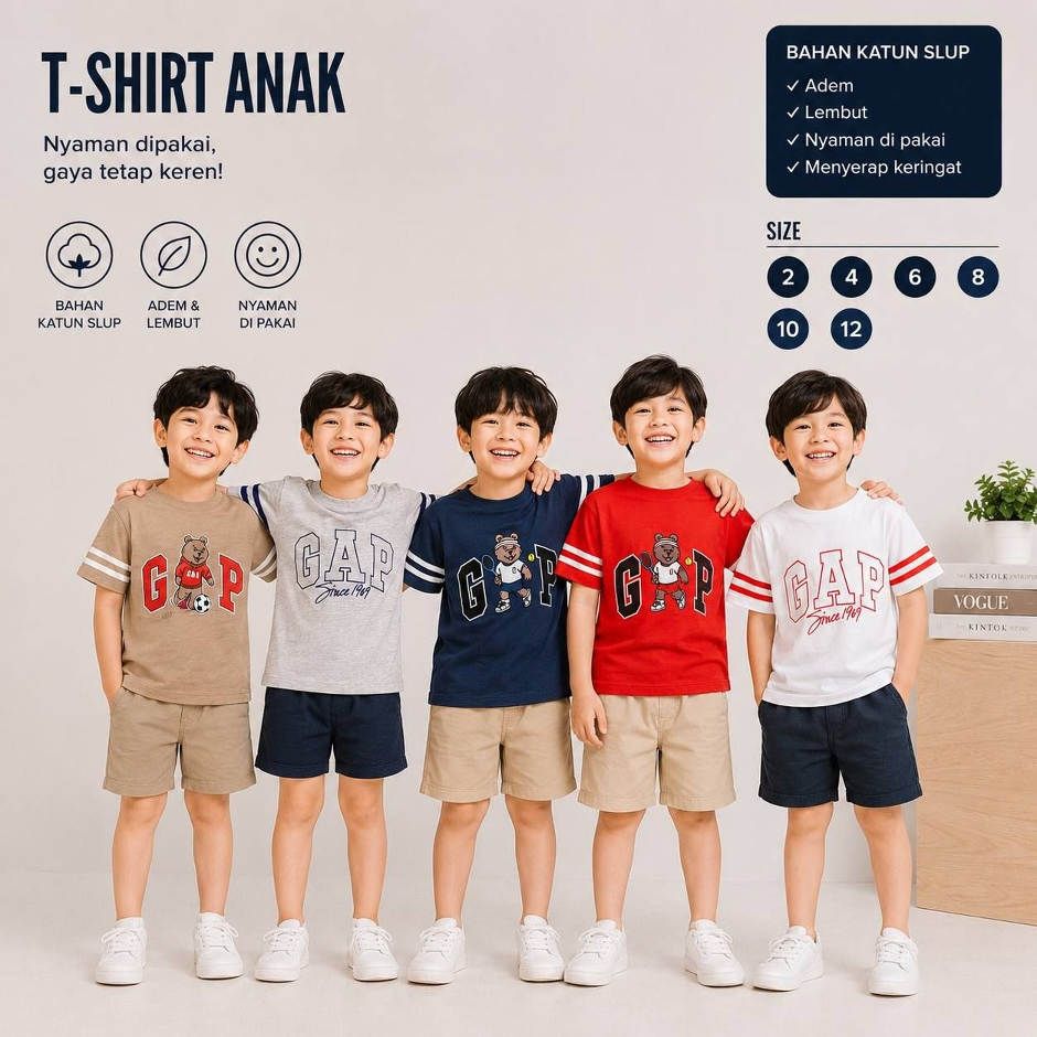 TSHIRT GAP ANAK COWO 