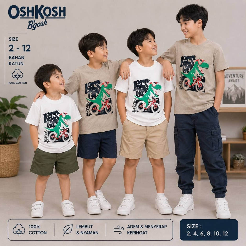 TSHIRT OSHKOSH ANAK COWO