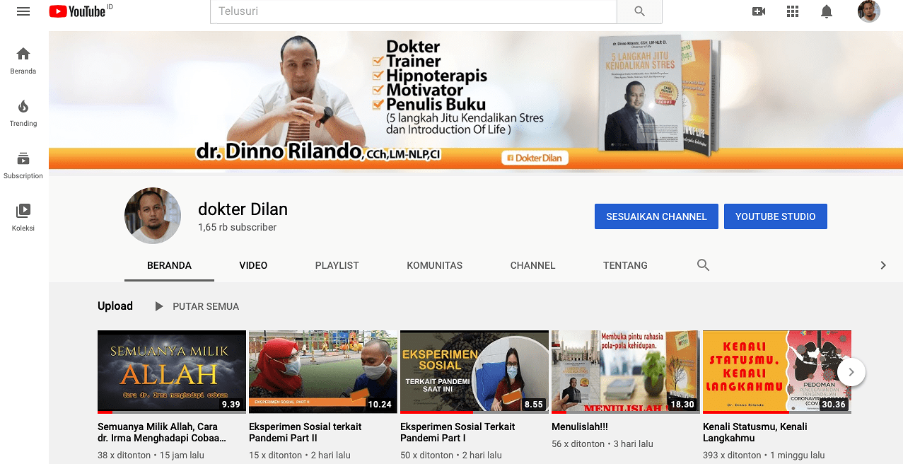 Isi Vlog Channel dokter Dilan
