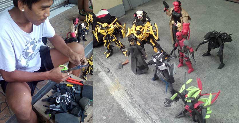 Mengubah Sandal Jepit Bekas Menjadi Action Figures Keren