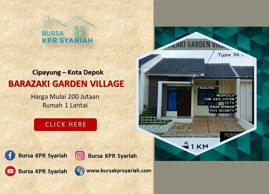 KPR Murah di Depok Skema Syariah - Barazaki Residence