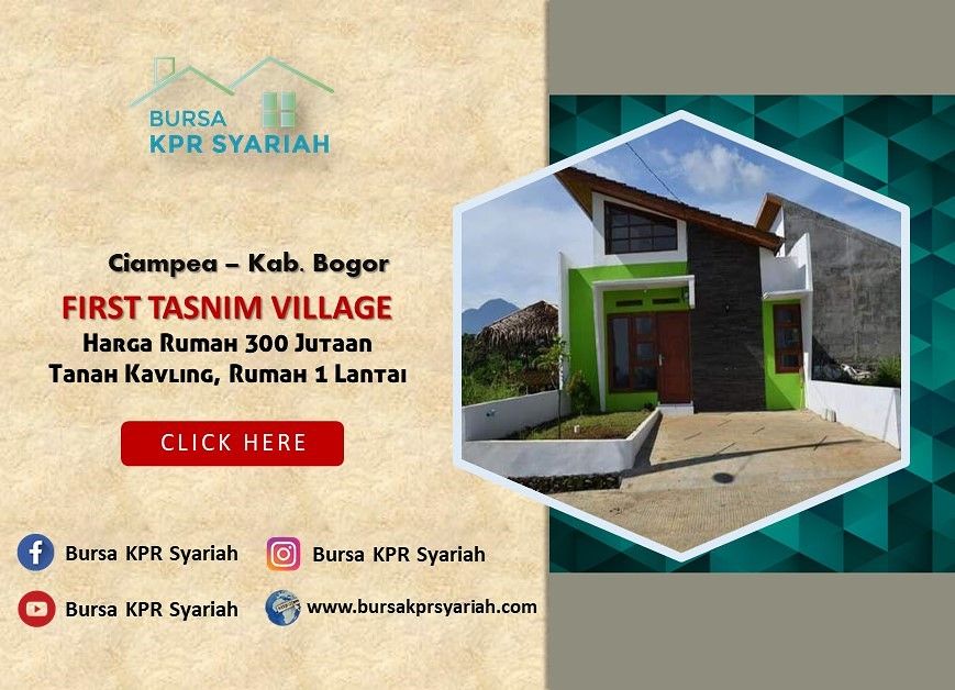 Dijual Murah Minimalis di Bogor Skema KPR Syariah Bogor