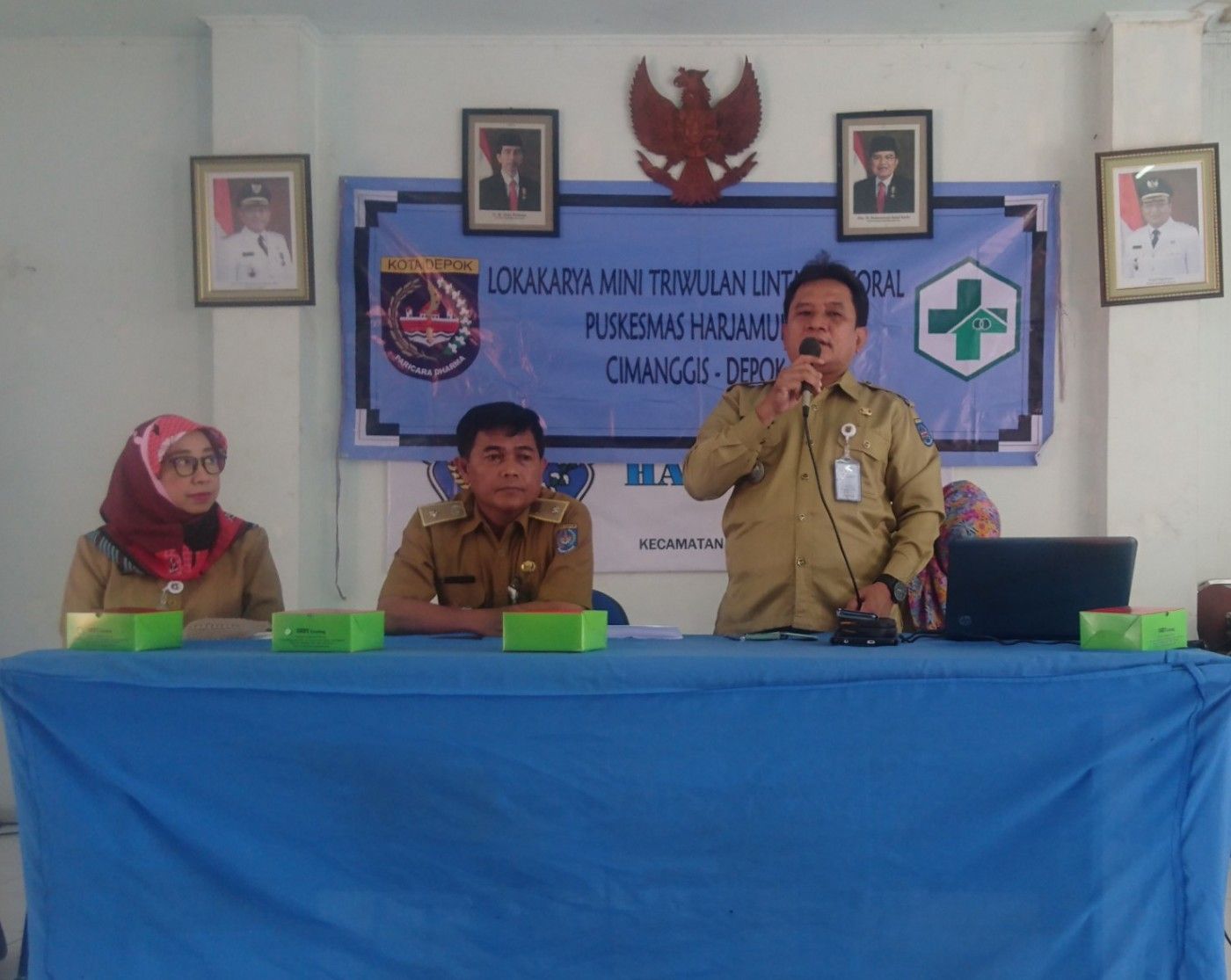 Camat Cimanggis di Dampingi Lurah Harjamukti Buka Lokakarya lintas Sektoral Puskemas Cimanggis