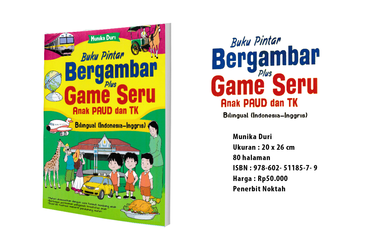 BUKU PINTAR BERGAMBAR PLUS GAME SERU ANAK PAUD DAN TK BILINGUAL